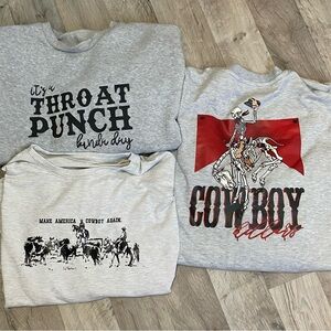 Bundle of 3 western long sleeve/ sweater